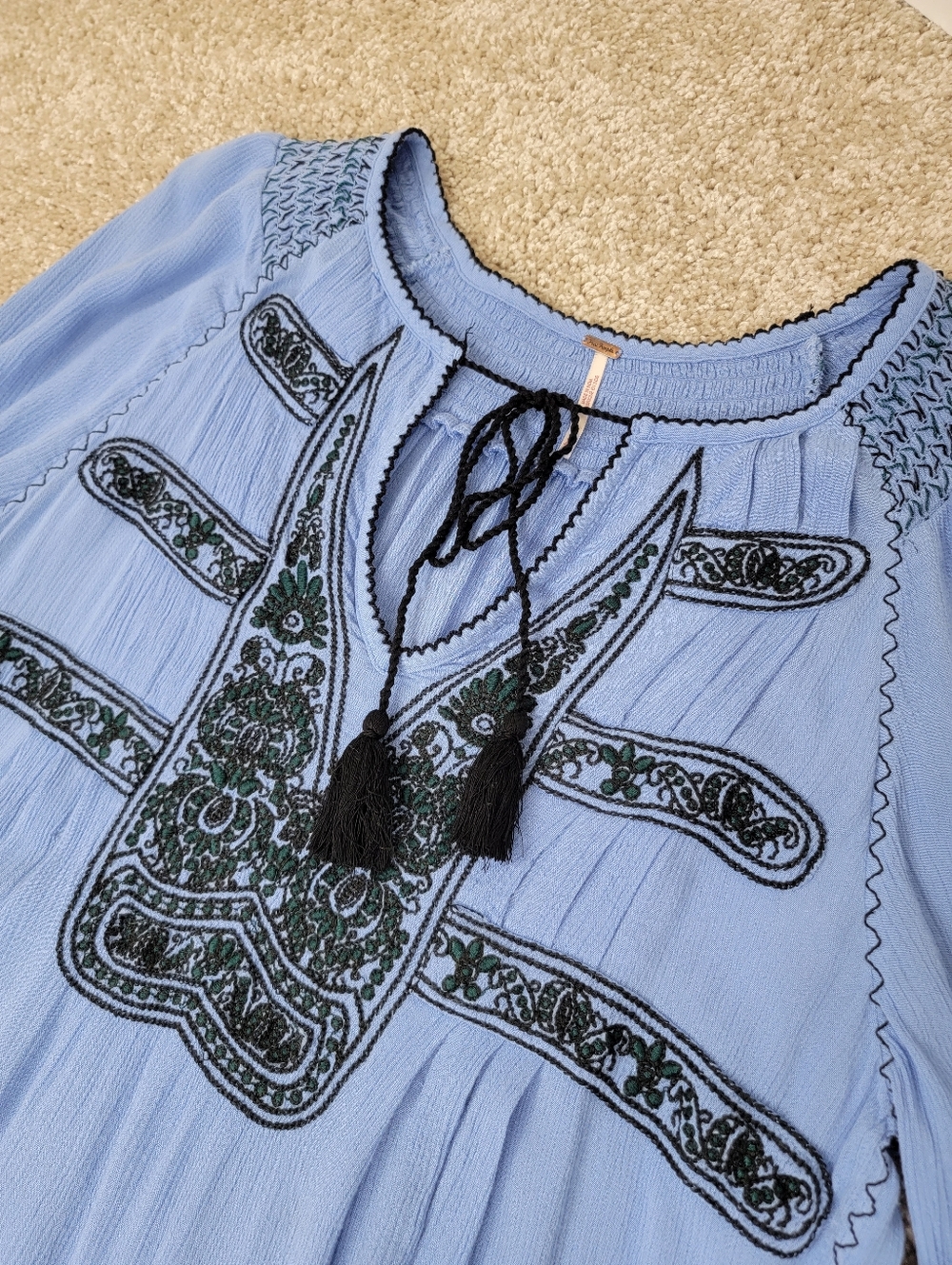 Free People Wind Willow Embroidered Mini Peasant Dress - Picture 4 of 10